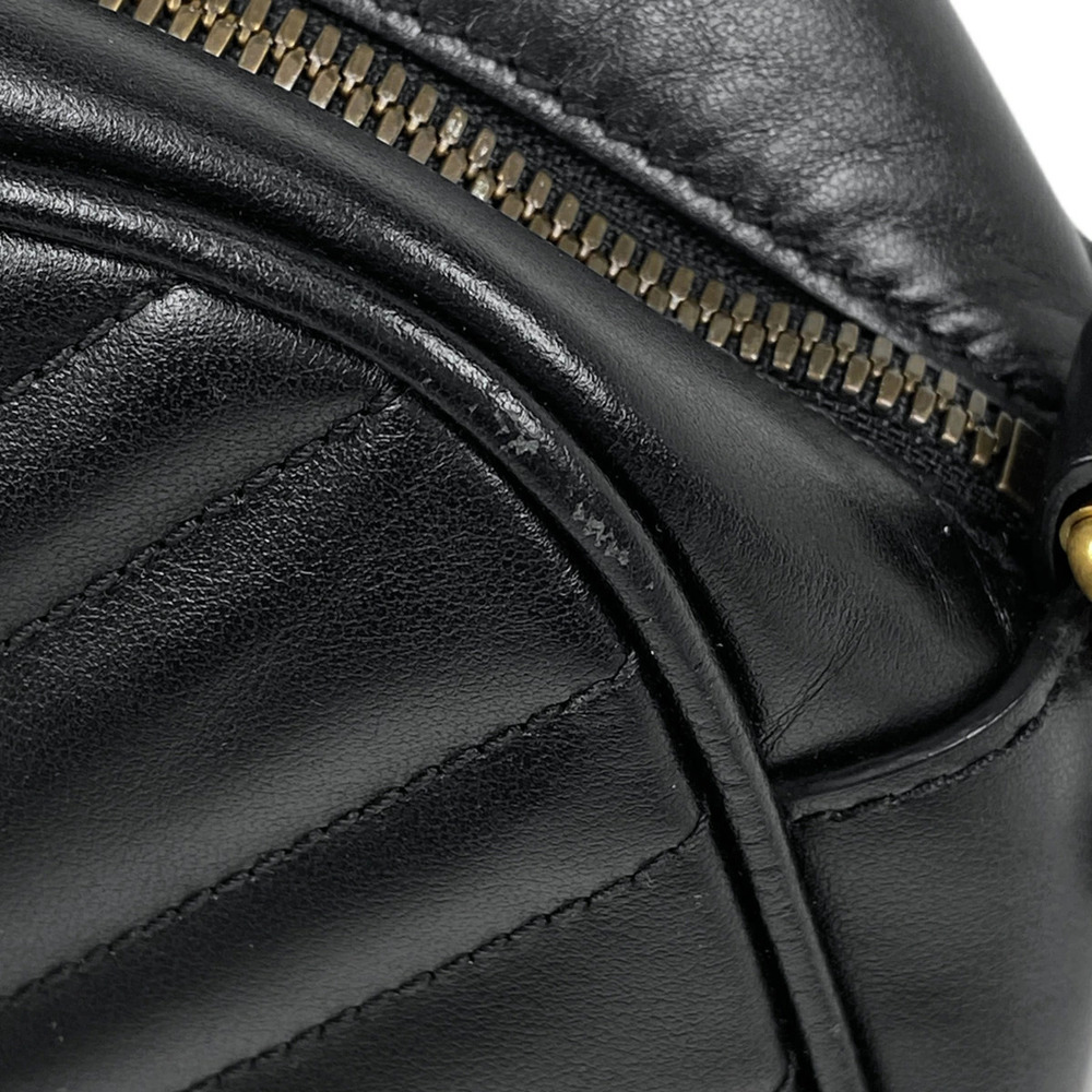 Gucci GG Marmont Chain Shoulder Bag Double GG Crossbody Leather Black - Picture 4 of 7